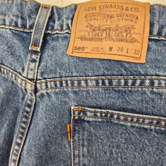 VTG Levis Jeans 560 Loose Fit Tapered Leg Orange Tab 90s Men’s Size 36x32 - Picture 5 of 11